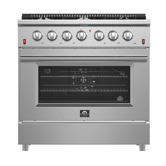 Forno Galiano 36-Inch  Gas Range with 6 Burners and Gas Convection Oven  - FFSGS6244-36