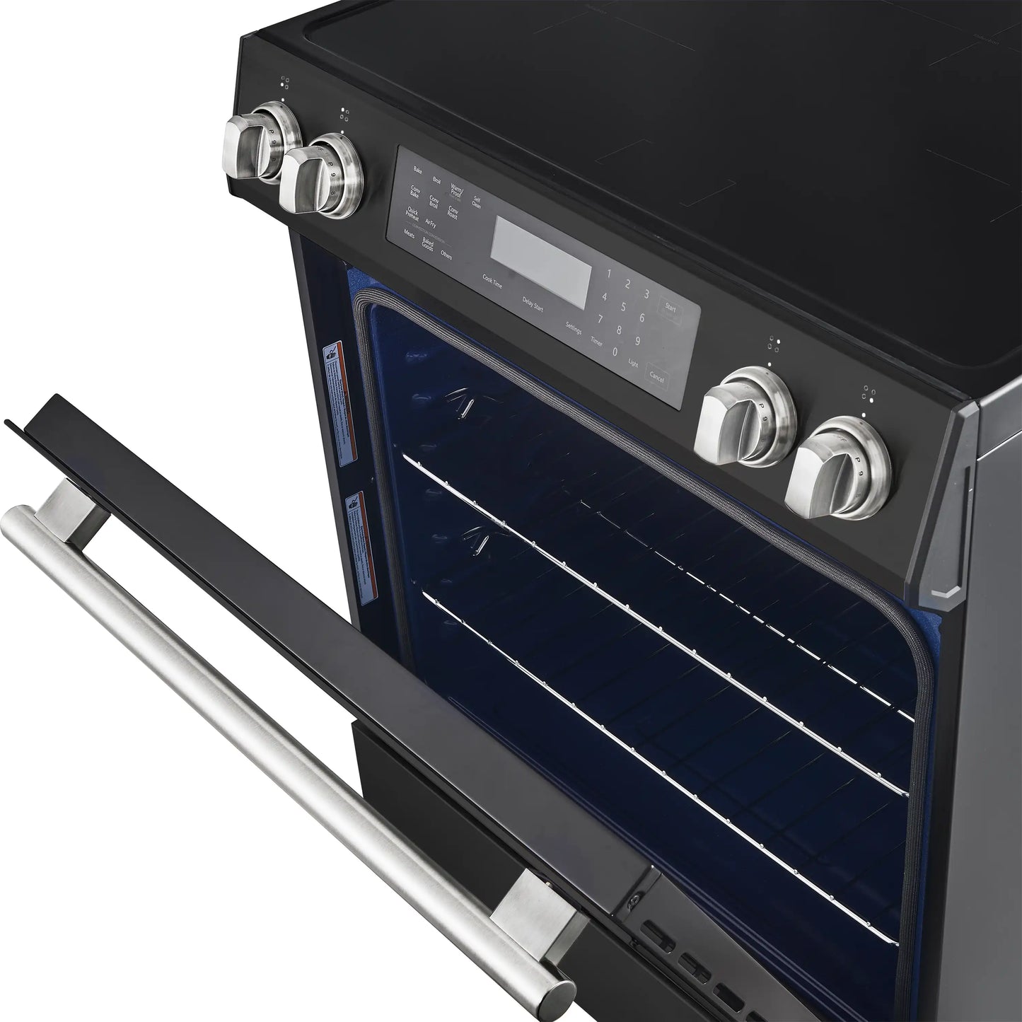 Forno 5-Piece Appliance Package - 30-Inch Induction Range, Under Cabinet Range Hood, Refrigerator with Water Dispenser, Dishwasher, and 30-Inch Microwave Drawer in Black with Stainless Steel Trim - APW5-905-30BLK-MWD30