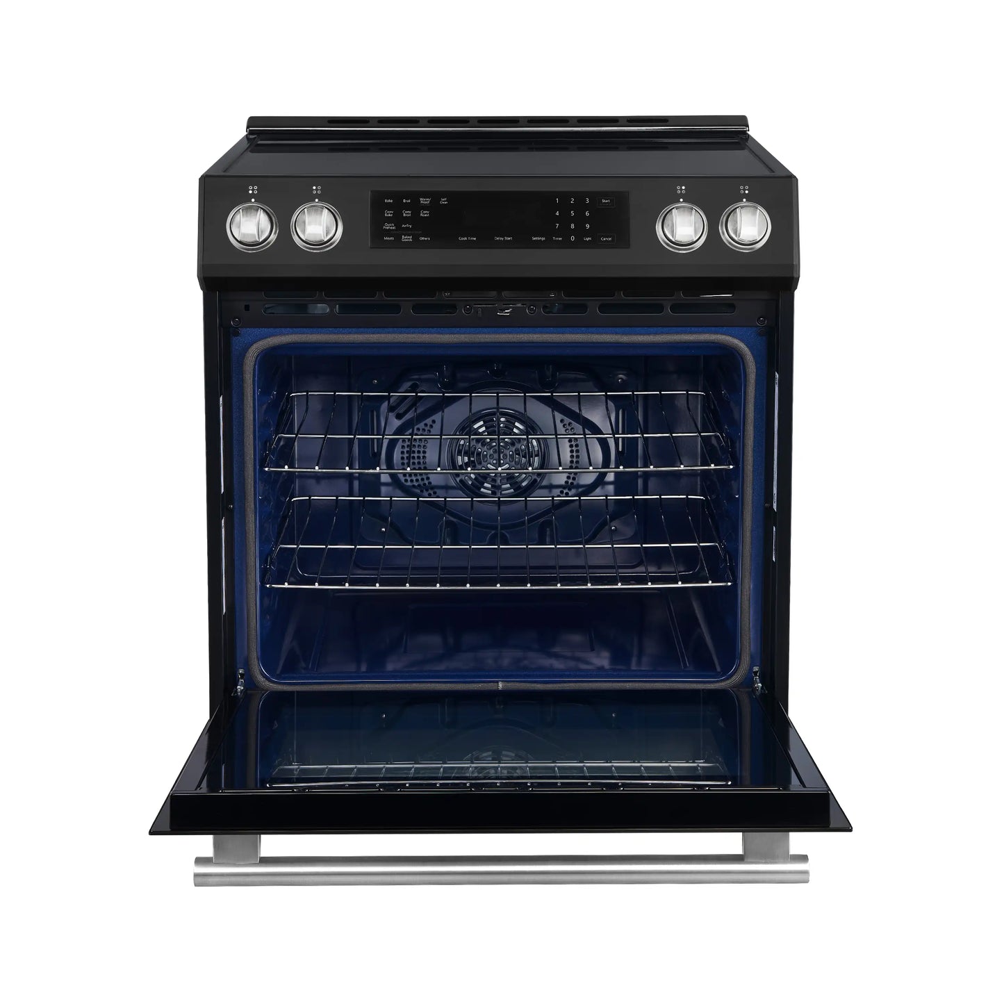 Forno 5-Piece Appliance Package - 30-Inch Induction Range, Under Cabinet Range Hood, Refrigerator, Dishwasher, and 30-Inch Microwave Oven in Black with Antique Brass Trim - APR5-905-30BLK-MWO30