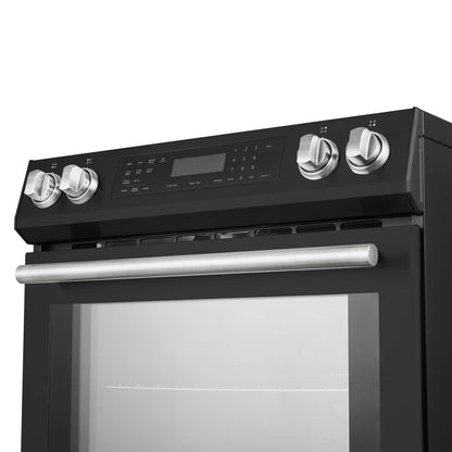 Forno Espresso Donatello 30-Inch Induction Range with Digital Display in Black with Stainless Steel Handle - FFSIN0905-30BLK