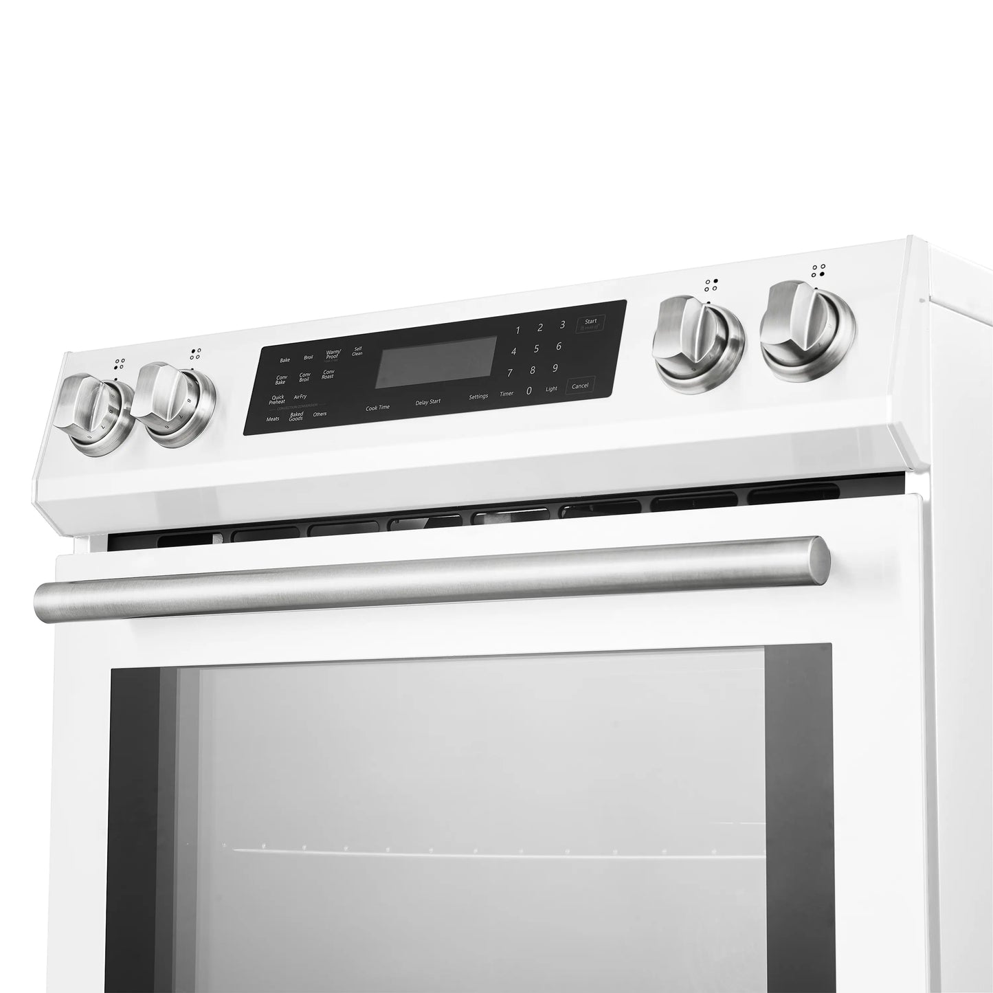 Forno 5-Piece Appliance Package - 30-Inch Induction Range, Under Cabinet Range Hood, Refrigerator with Water Dispenser, Dishwasher, and 24-Inch Microwave Drawer in White with Stainless Steel Trim - APW5-905-30WHT