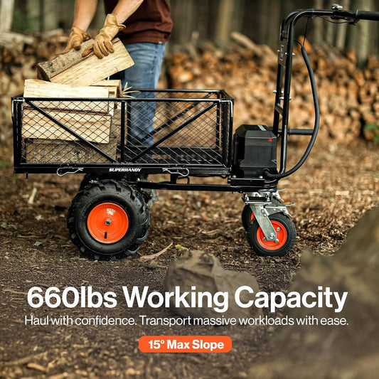 Super Handy GUO122 48V 2Ah 660 lb Working Capacity Electric Utility Power Wagon New - GUO122