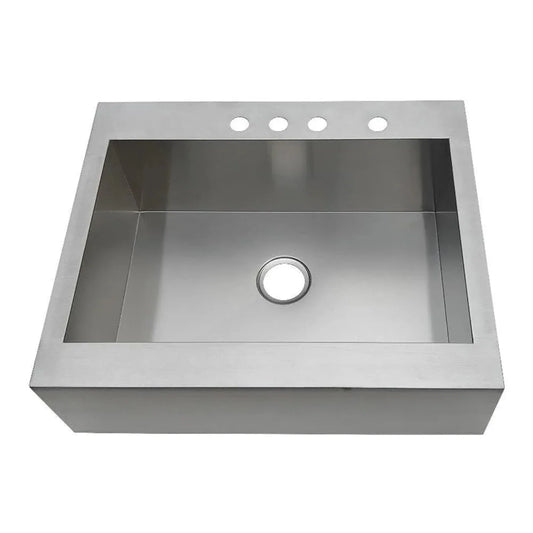 Kingston Brass Edinburg Drop-In 30 in. Single Bowl Kitchen Sink in Brushed Stainless Steel - GKTSF302494