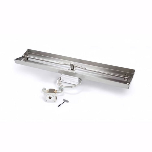 49″ x 8″ Linear Style Match Lit Fire Pit Kit - MLFPK49x8-L-FLEX-NG