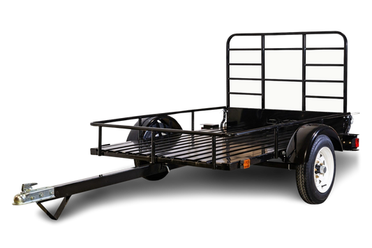 DK2 MMT4X6O Single Axle Open Rail Utility Trailer 4 ft. x 6 ft. 1295 lbs. Capacity Powder Coated Black New - MMT4X6O