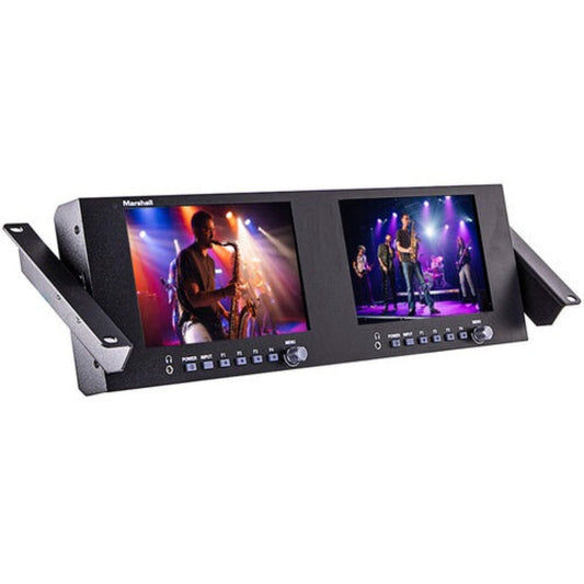 Marshall Electronics  Dual 7" 4K LCD Rackmount Monitor - V-702W-12G-V2