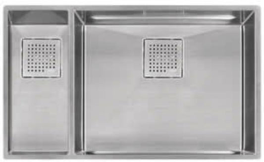 FRANKE PKX160LH Franke Peak 31-In. X 18-In. 16 Gauge Stainless Steel Undermount Double Bowl Kitchen Sink - PKX160LH