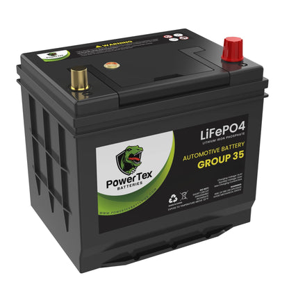 PowerTex 2016 Subaru Crosstrek Car Battery BCI Group 35 / Q85 Lithium LiFePO4 Automotive Battery - PTLG35-382