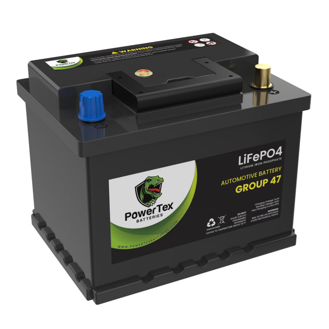 PowerTex 2023 Toyota Venza L4 2.5LReplacement Car Battery BCI Group 47 Lithium LiFePO4 Automotive Powertex Battery - PTLG47-070