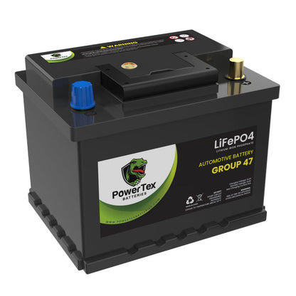 PowerTex 2022 Chevrolet Trax L4 1.4LReplacement Car Battery BCI Group 47 Lithium LiFePO4 Automotive Powertex Battery - PTLG47-017