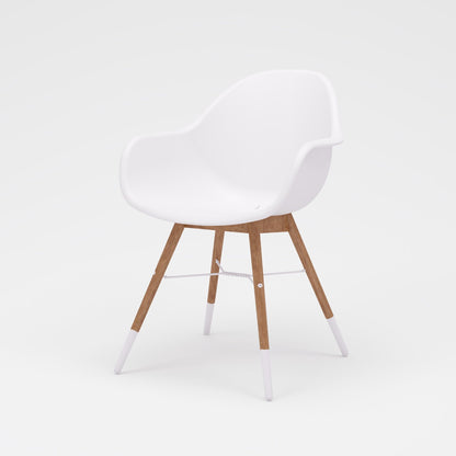 Midtown Concept Chamonix White Arm Indoor Dining Chair - 4PC - SC CHAMONIX_BLK