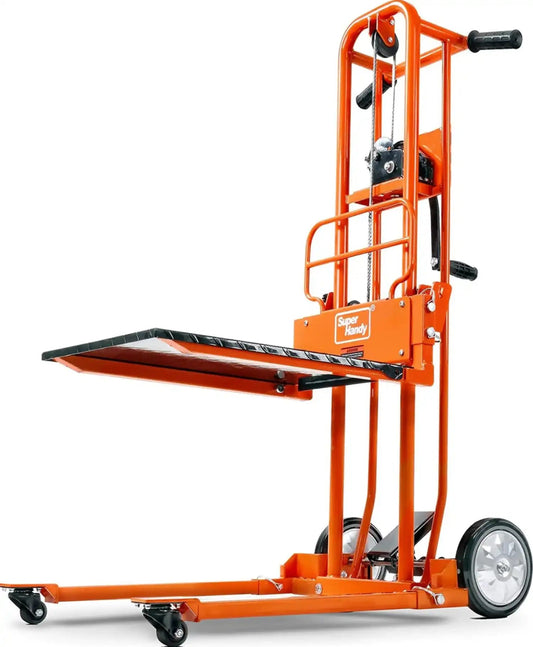Super Handy GCAO028 Manual Stacker 330 lbs 40" Max Lift with a Flat Bed New Canada Only - GCAO028