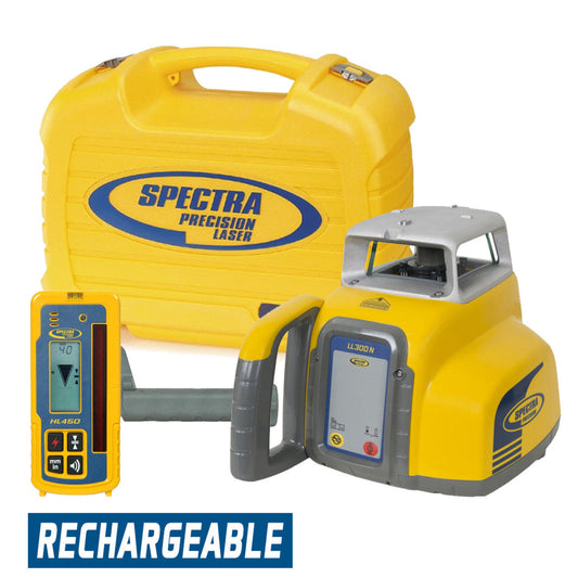 Spectra Precision Laser Package with Receiver and Rechargeable Batteries - LL300N-4