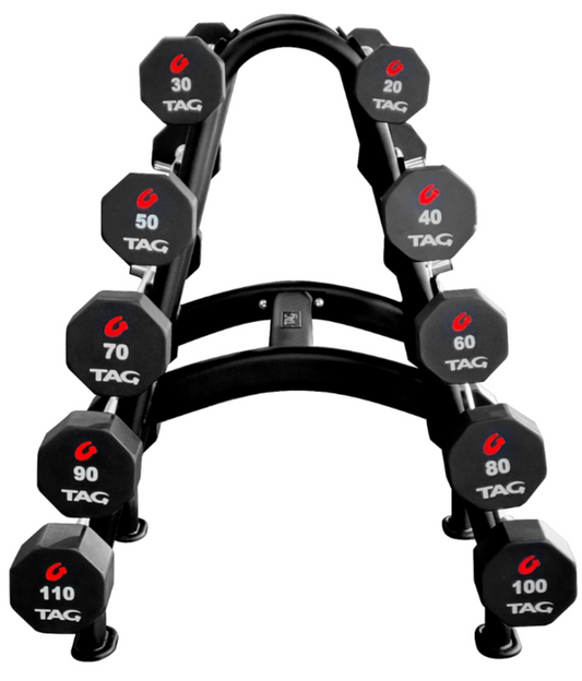 TAG Fitness Premium Ultrathane Fixed Barbell 20-100 Set with Ez-Curl Handle - 1770024668899_449
