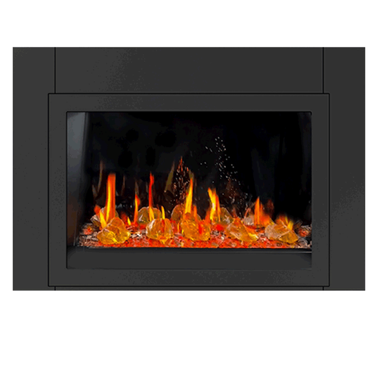 Litedeer Homes LiteStar Smart Electric Fireplace Insert with App Reflective Amber Glass