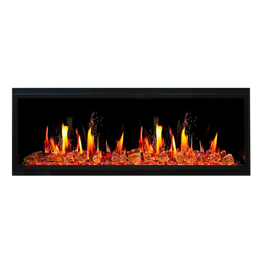 Litedeer Homes Latitude II 58" Smart Wall Mounted Electric Fireplace with APP Reflective Amber Glass - ZEF58VA