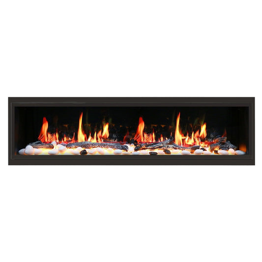 Litedeer Homes Latitude 65" Smart Electric Fireplace with App Driftwood Log & River Rock