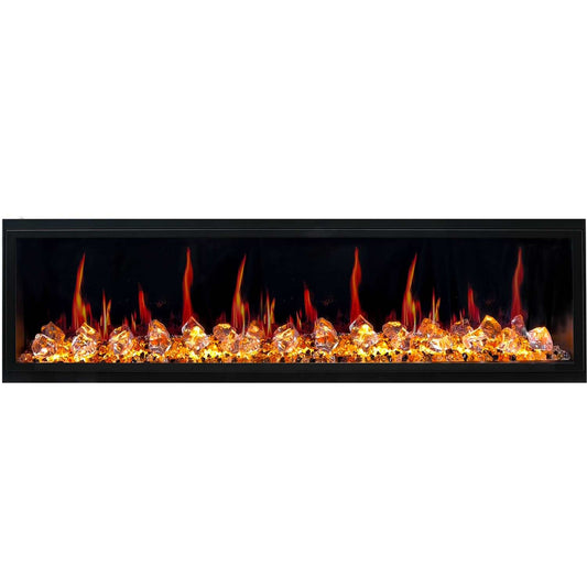Litedeer Homes Latitude 75 inch Smart Control HD LED Electric Fireplace Wifi Enabled (Model: ZEF75VC),Black