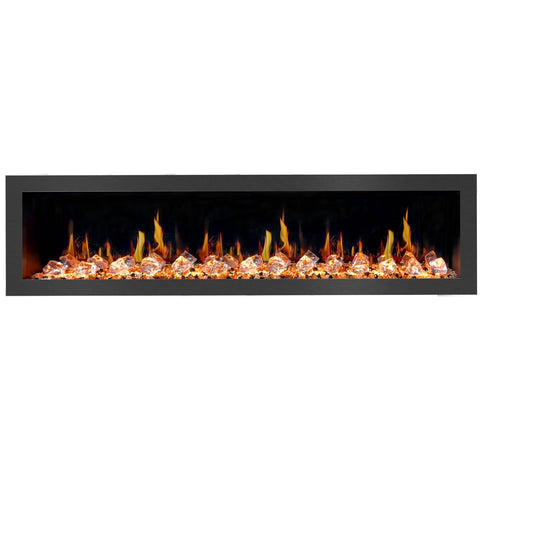 Litedeer Homes Latitude II 78" Smart Wall Mount Electric Fireplace with App Diamond-like Crystal - ZEF78VC
