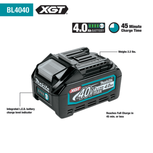 Makita 40V max XGT Battery and Charger Starter Pack (4.0Ah) - BL4040DC1