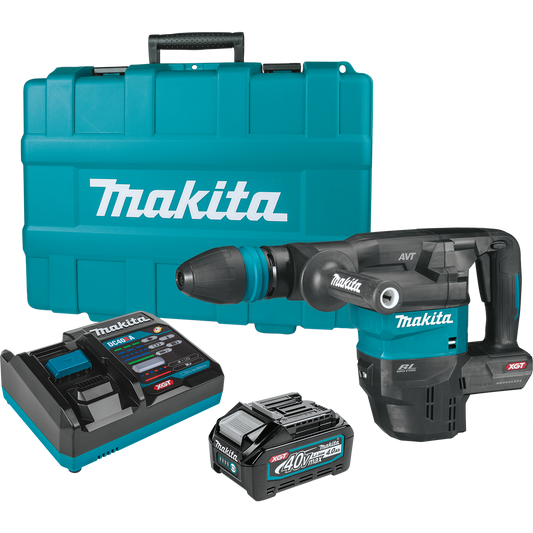 Makita  40V Max XGT Brushless Cordless 15 lb. SDS‑MAX AVT Demolition Hammer Kit, AWS Capable (4.0Ah) - GMH01M1