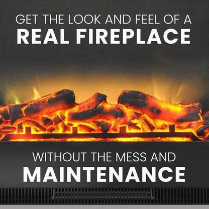 Cambridge Seville Electric Fireplace Heater with 47-In. Cherry TV Stand, Enhanced Log Display, Multi-Color Flames, and Remote Control - CAM5021-1CHRLG3