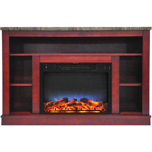 Cambridge 47 In. Electric Fireplace with a Multi-Color LED Insert and Cherry Mantel - CAM5021-1CHRLED
