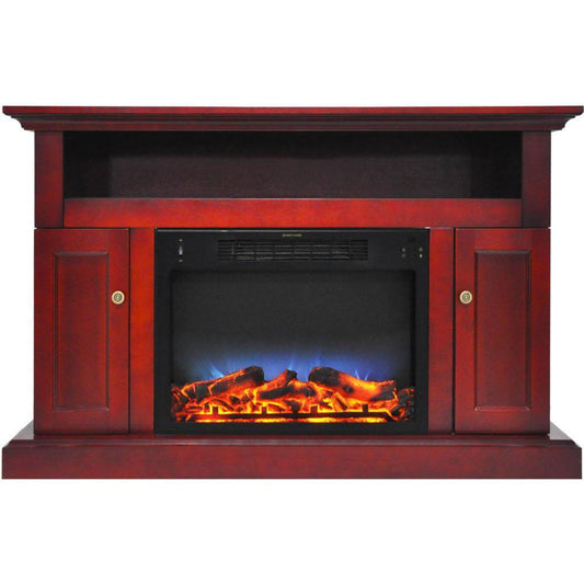 Cambridge Sorrento Electric Fireplace with Multi-Color LED Insert and 47 In. Entertainment Stand in Cherry - CAM5021-2CHRLED
