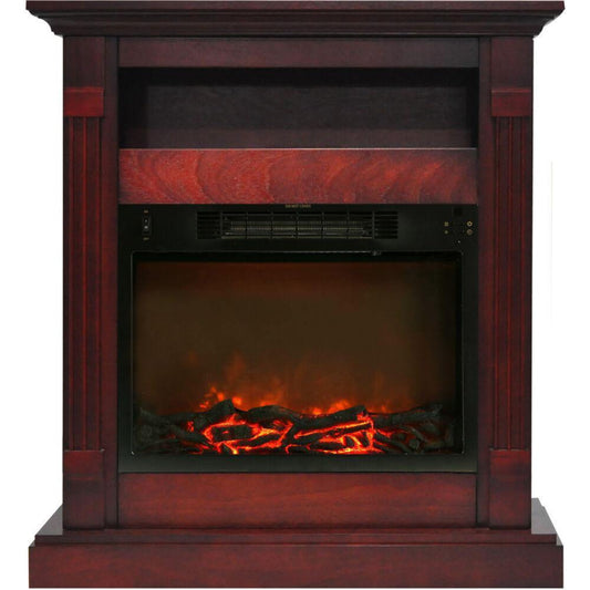 Cambridge 34-In. Sienna Electric Fireplace w/ 1500W Log Insert and Cherry Mantel - CAMBR3437-1CHR
