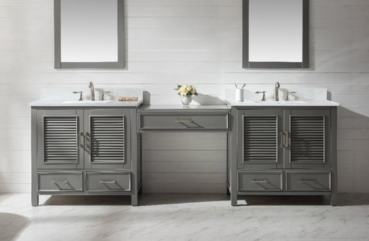 Char-Griller Estate 102" Double Sink Bathroom Vanity Modular Set with White Quartz Top - SKU_1769842816258_439