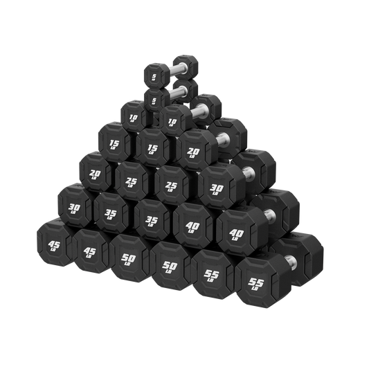 Major Fitness Urethane Octagonal-Shield Dumbbells - DBSET5-55