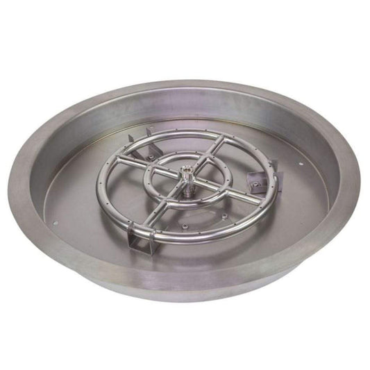 Grand Canyon Stainless Steel Round Fire Pit Burner Kit with Drop-In Bowl Pan DIP-RD