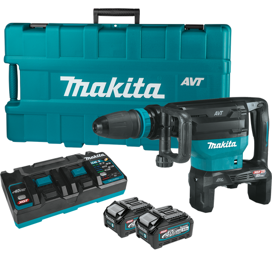 Makita 80V Max (40V Max X2) XGT Brushless 28 lb. AVT Demolition Hammer Kit, accepts SDS-MAX bits, AWS Capable - GMH02PM