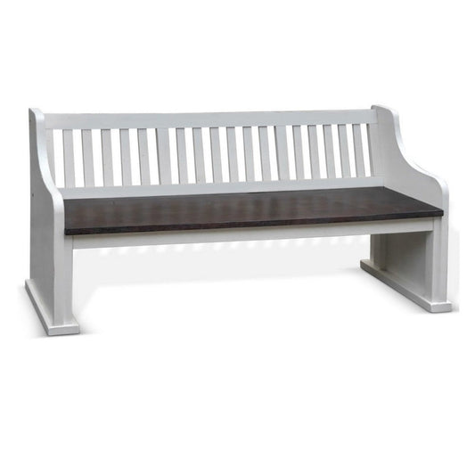 Char-Griller Orso Bench, Slat Back Design, White, Brown Mahogany and Mindi, 64 Inch -BM324883 - 1769762168941_193