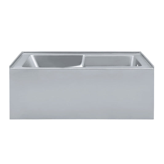 Char-Griller Voltaire 60" x 32" Right-Hand Drain Alcove Bathtub with Apron and Armrest in Mat - 1769836500612_30