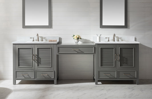 Char-Griller Estate 102" Double Sink Bathroom Vanity Modular Set with White Quartz Top - SKU_1769842795139_360