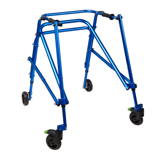 Tru Grit Klip 4 Wheeled Lightweight Walker/Gait Trainer – Large Blue - 1770266670106_189