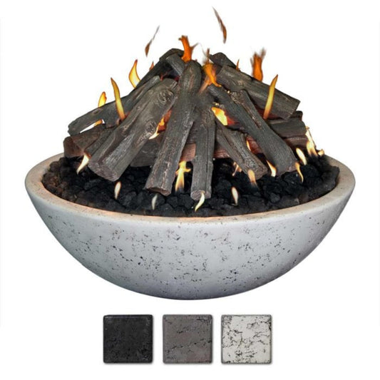 Grand Canyon Concrete Fire Bowl 48x16-Inch with Tee-Pee Stack FB4816-TP