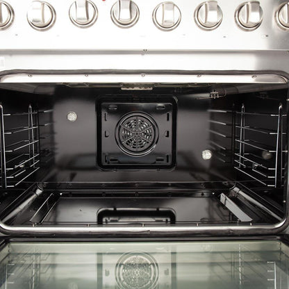 Forno 4-Piece Appliance Package - 36-Inch Dual Fuel Range, Refrigerator, 24-Inch Microwave Oven, & 3-Rack Dishwasher in Stainless Steel - AP4-6156-36-MWO