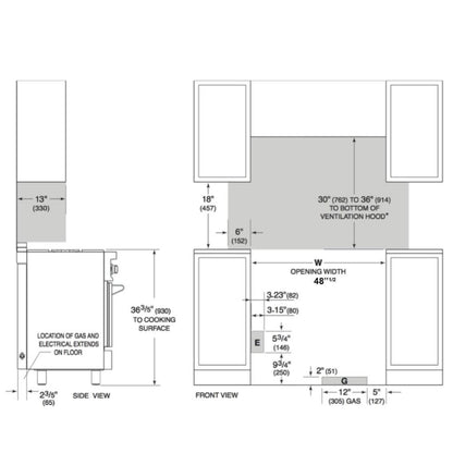 Forno 5-Piece Appliance Package - 48-Inch Dual Fuel Range, 60-Inch Pro-Style Refrigerator, Wall Mount Hood, 24-Inch Microwave Oven, & 3-Rack Dishwasher in Stainless Steel - APD5-6156-48-H-MWO