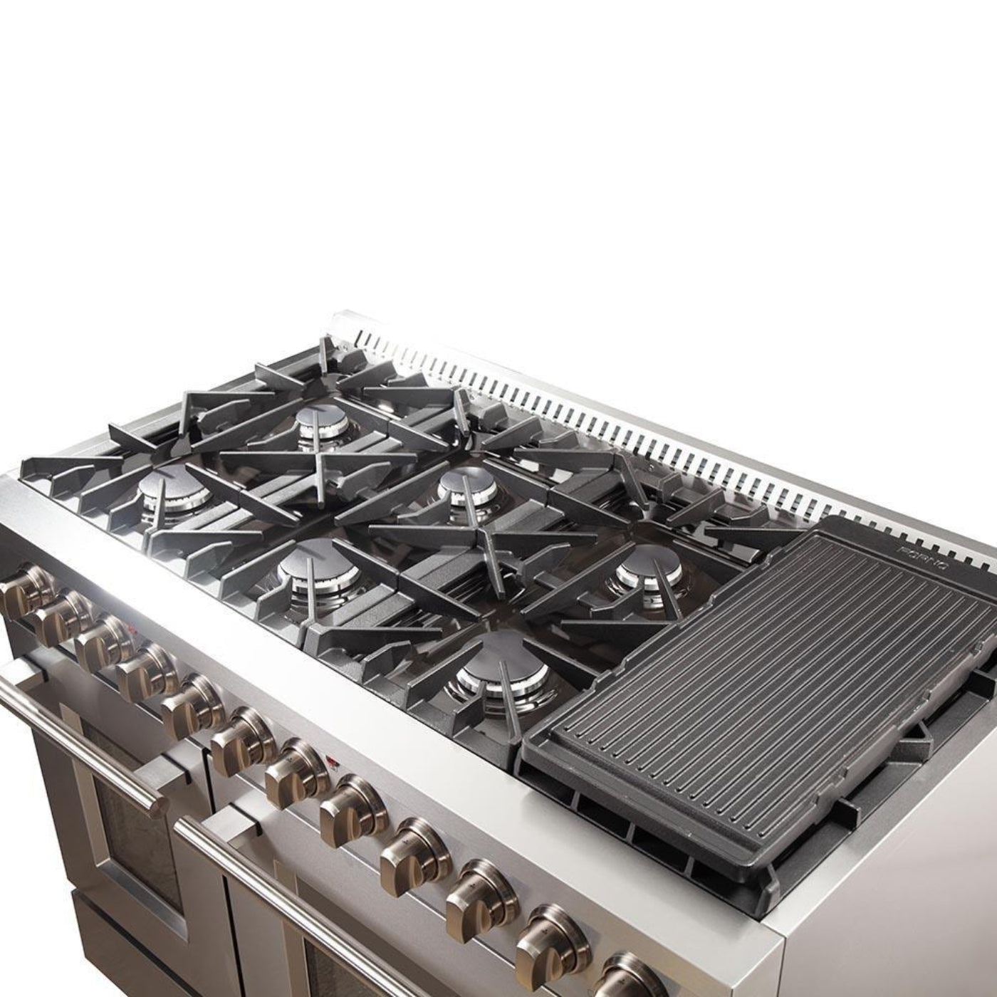 Forno 5-Piece Appliance Package - 48-Inch Dual Fuel Range, 60-Inch Pro-Style Refrigerator, Wall Mount Hood, 24-Inch Microwave Oven, & 3-Rack Dishwasher in Stainless Steel - APD5-6156-48-H-MWO