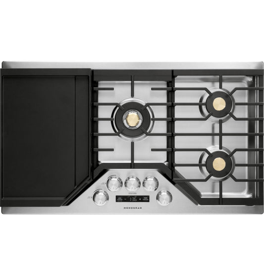 MONOGRAM Monogram 36" Deep-Recessed Gas Cooktop in Stainless Steel - ZGU36ESLSS