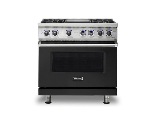 VIKING 36" Dual Fuel Range - VDR7362 Viking 7 Series Black - VDR73624GCSLP