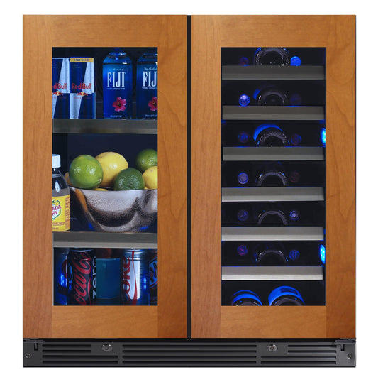XO APPLIANCE XOU30BWDDGO 30" Beverage/Wine Double Door Panel Ready Glass Custom Panel Ready- XOU30BWDDGO