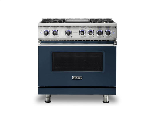 VIKING 36" Dual Fuel Range - VDR7362 Viking 7 Series Blue - VDR73624GSB