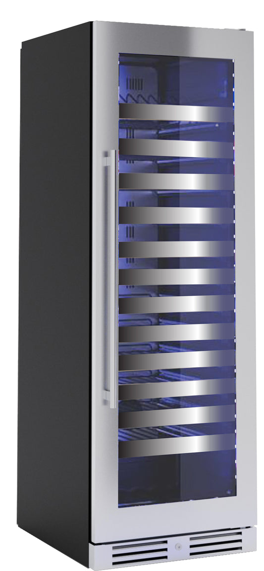 XO APPLIANCE XOU2470WGS Tall Single Zone Wine Cooler, Glass with in Stainless Steel Trim in Stainless Steel - XOU2470WGS