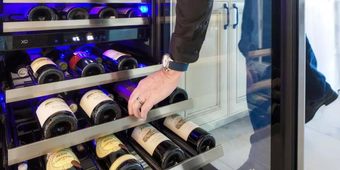XO APPLIANCE XOU24BCGOL 24" Beverage Center, Panel Ready Glass, Left Hinge Custom Panel Ready - XOU24BCGOL