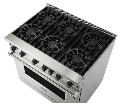 VIKING 36" Open Burner Gas Range Viking 5 Series Gray - VGIC53626BDGLP