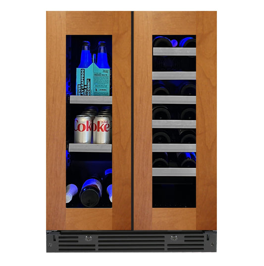 XO APPLIANCE XOU24BWDDGO 24" Beverage/Wine Double Door Panel Ready Glass Custom Panel Ready - XOU24BWDDGO