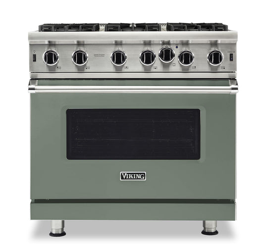 VIKING 36" Open Burner Gas Range Viking 5 Series Green -   VGIC53626BEU